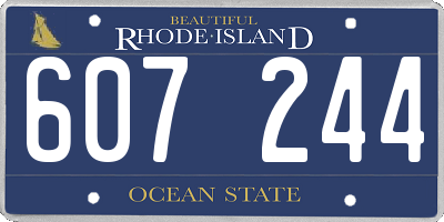 RI license plate 607244