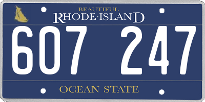 RI license plate 607247