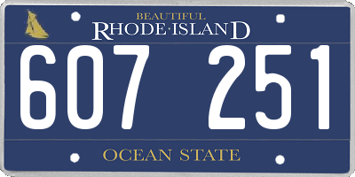RI license plate 607251