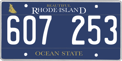 RI license plate 607253