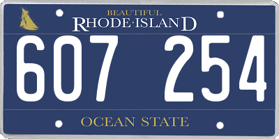 RI license plate 607254