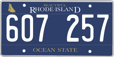 RI license plate 607257