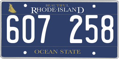 RI license plate 607258