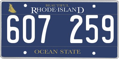 RI license plate 607259