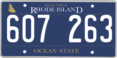 RI license plate 607263