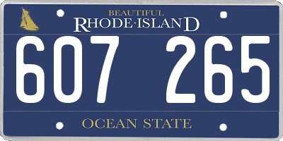 RI license plate 607265