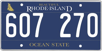 RI license plate 607270