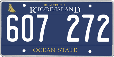 RI license plate 607272