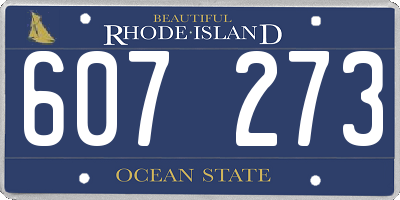 RI license plate 607273