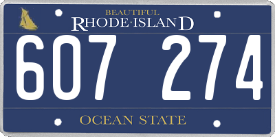 RI license plate 607274