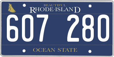 RI license plate 607280