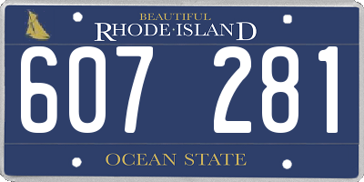 RI license plate 607281