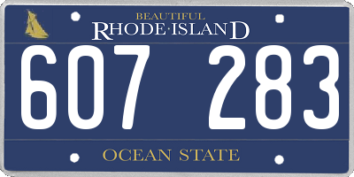 RI license plate 607283