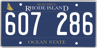 RI license plate 607286