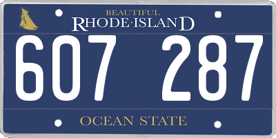 RI license plate 607287