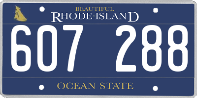 RI license plate 607288
