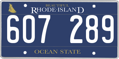 RI license plate 607289