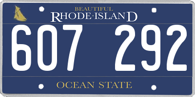 RI license plate 607292