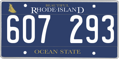 RI license plate 607293