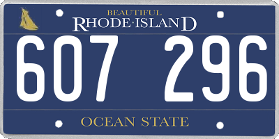 RI license plate 607296