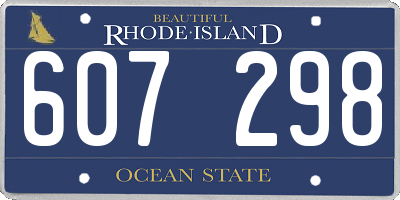 RI license plate 607298