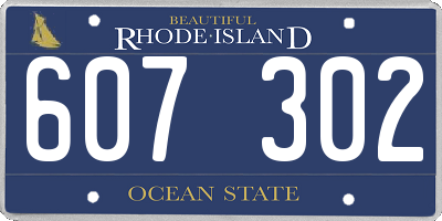 RI license plate 607302