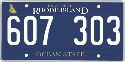 RI license plate 607303