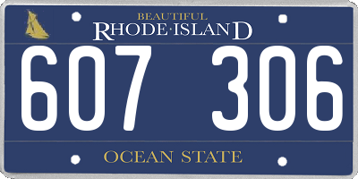 RI license plate 607306