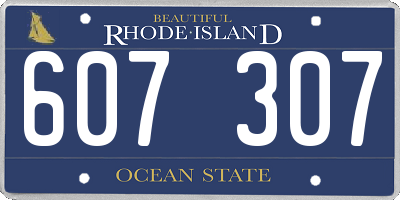 RI license plate 607307