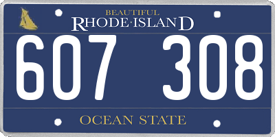 RI license plate 607308