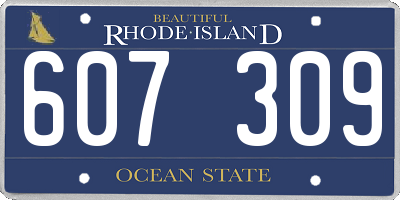 RI license plate 607309