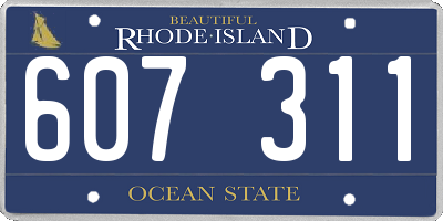 RI license plate 607311