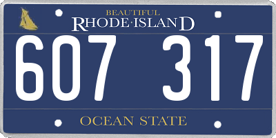 RI license plate 607317