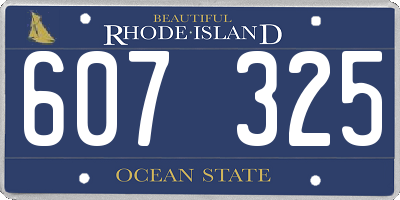 RI license plate 607325