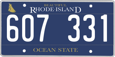 RI license plate 607331