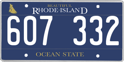 RI license plate 607332