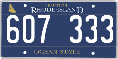 RI license plate 607333