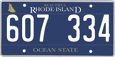 RI license plate 607334