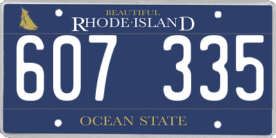 RI license plate 607335