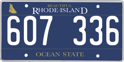 RI license plate 607336