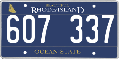 RI license plate 607337