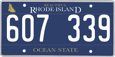 RI license plate 607339
