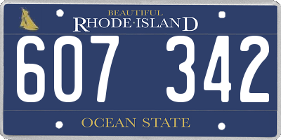 RI license plate 607342