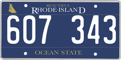 RI license plate 607343