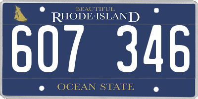 RI license plate 607346