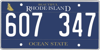 RI license plate 607347