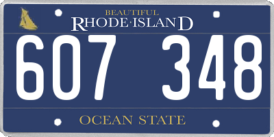 RI license plate 607348
