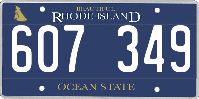 RI license plate 607349