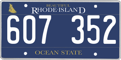 RI license plate 607352