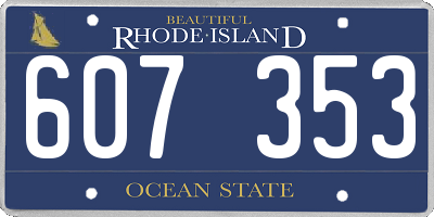 RI license plate 607353
